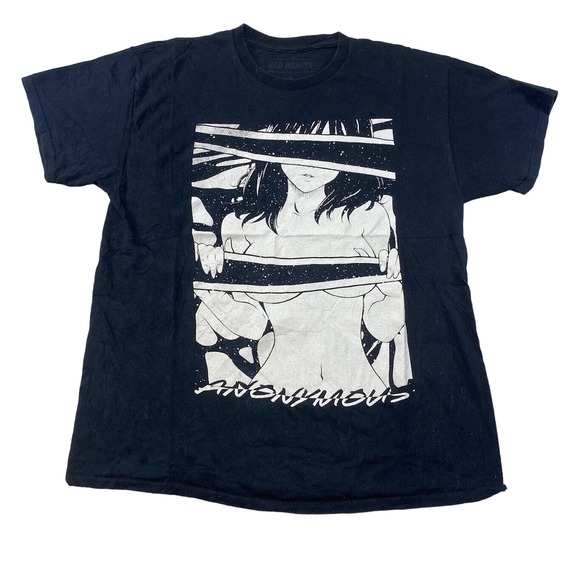 Anonymous Bad Habits Graphic Tee Thrifted Vintage Style Size L - Picture 1 of 10